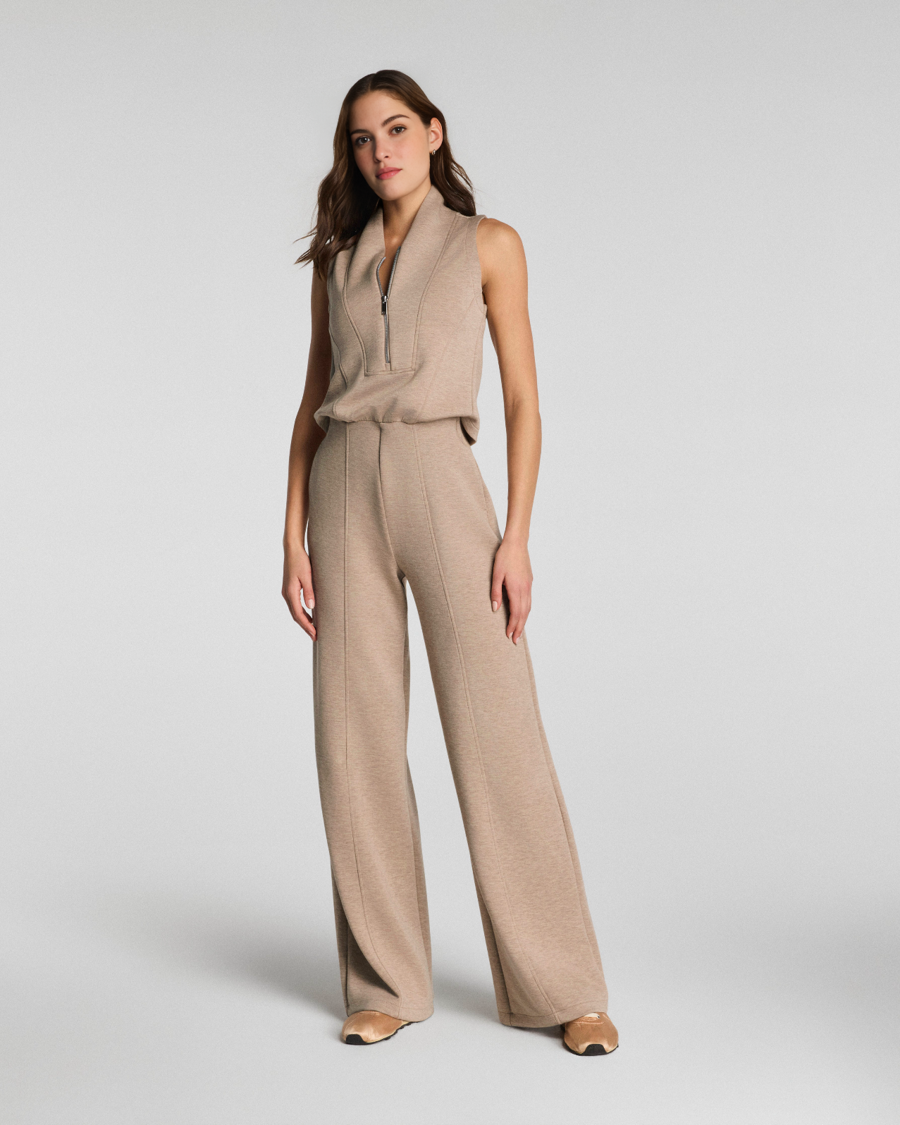 AirEssentials Shawl Collar Half Zip Jumpsuit (Buy 2 Free Shipping & Extra $5 off)