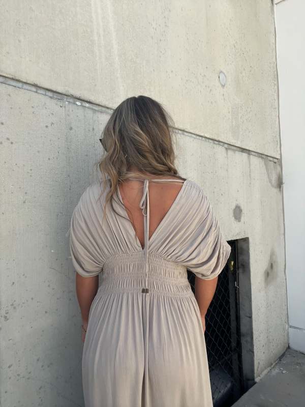 New Slit V-Neck Effortless Maxi Long Dress