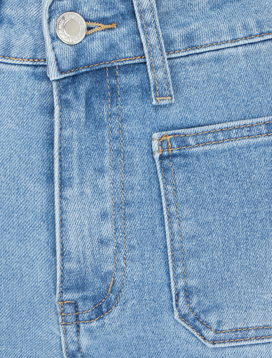 Jean push up wide leg coupe droite - Bleu