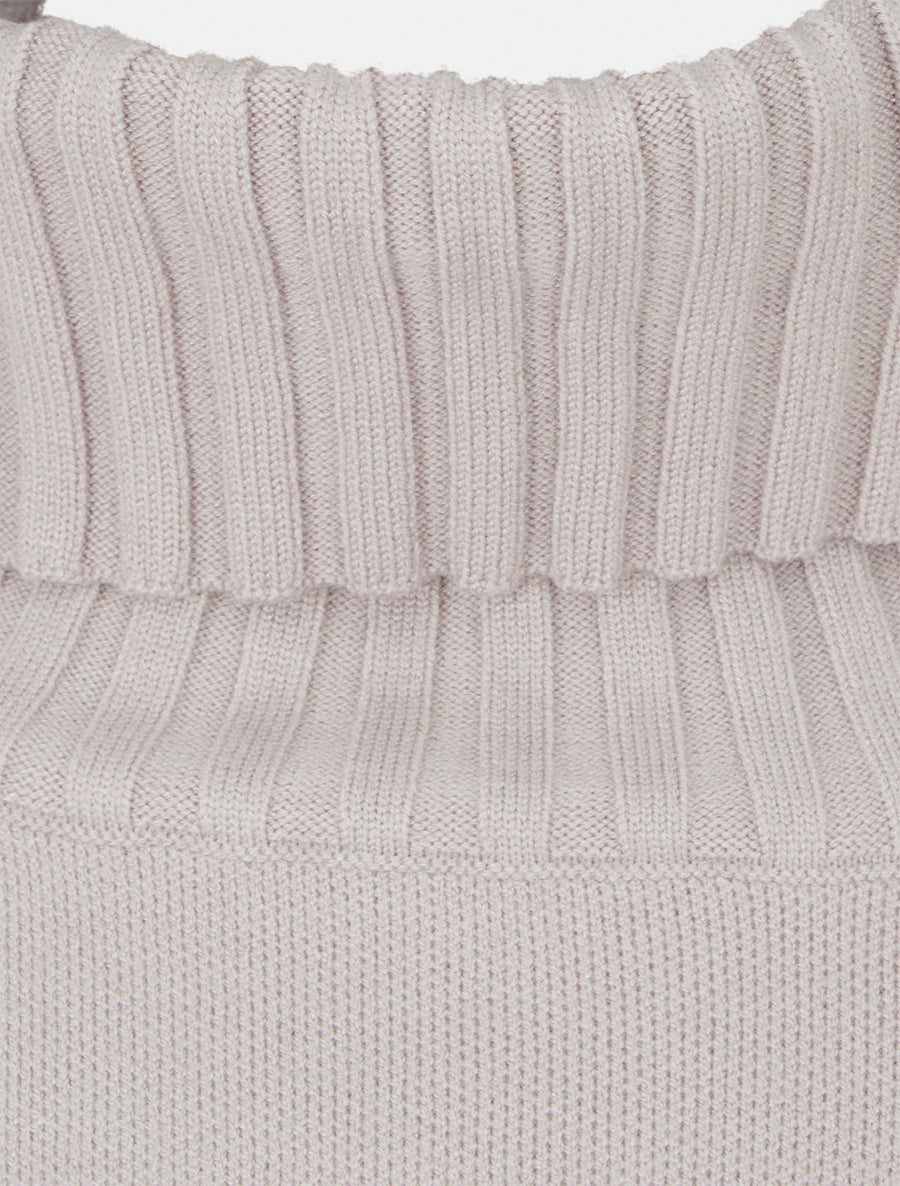 Pull droit uni à col roulé - Taupe