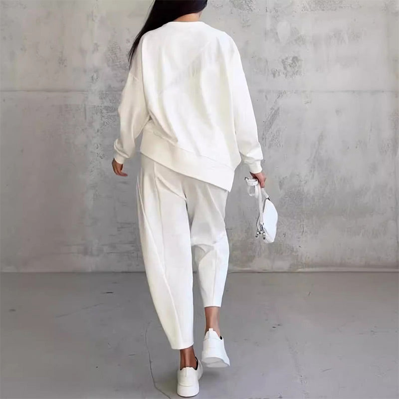 💕Damen Langarm-Sweatshirts mit unregelmäßigem Saum & Hosen-Set